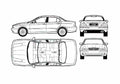 Blueprint Jaguar X type Sedan 2004 A4 Photo Print