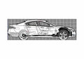 Blueprint Jaguar XF Supercharger Sedan 2009 A4 Photo Print