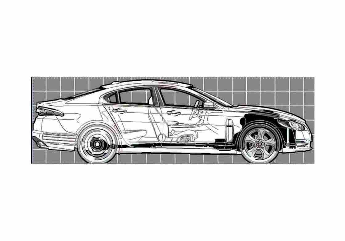 Blueprint Jaguar XF Supercharger Sedan 2009 A4 Photo Print
