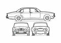 Blueprint Jaguar XJ 4.2 SII Sedan 1966 A4 Photo Print