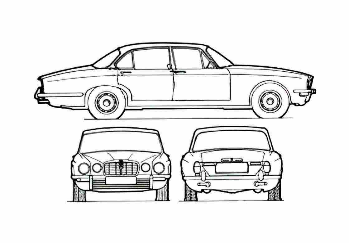 Blueprint Jaguar XJ 4.2 SII Sedan 1966 A4 Photo Print