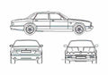 Blueprint Jaguar XJ 8 Sedan 2005 A4 Photo Print