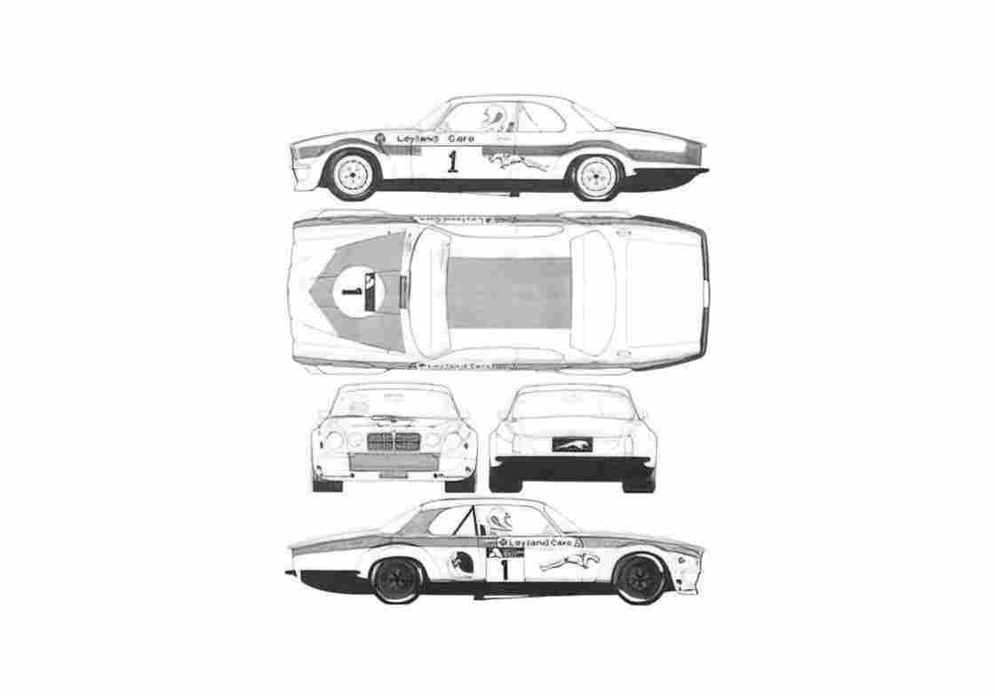Blueprint Jaguar XJ12C Coupe 1976 A4 Photo Print