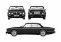 Blueprint Jaguar XJ6 Seriws III Sedan 1983 A4 Photo Print