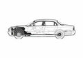 Blueprint Jaguar XJ8 L Sedan 2006 A4 Photo Print