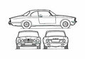 Blueprint Jaguar XJC 4.2 SII Coupe 1966 A4 Photo Print