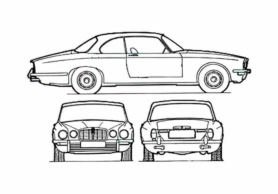 Blueprint Jaguar XJC 4.2 SII Coupe 1966 A4 Photo Print