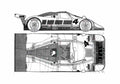 Blueprint Jaguar XJR 8 Le Mans Coupe 1987 A4 Photo Print