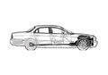 Blueprint Jaguar XJR Sedan 2004 A4 Photo Print