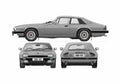 Blueprint Jaguar XJS 3.6 HE Coupe 1981 A4 Photo Print