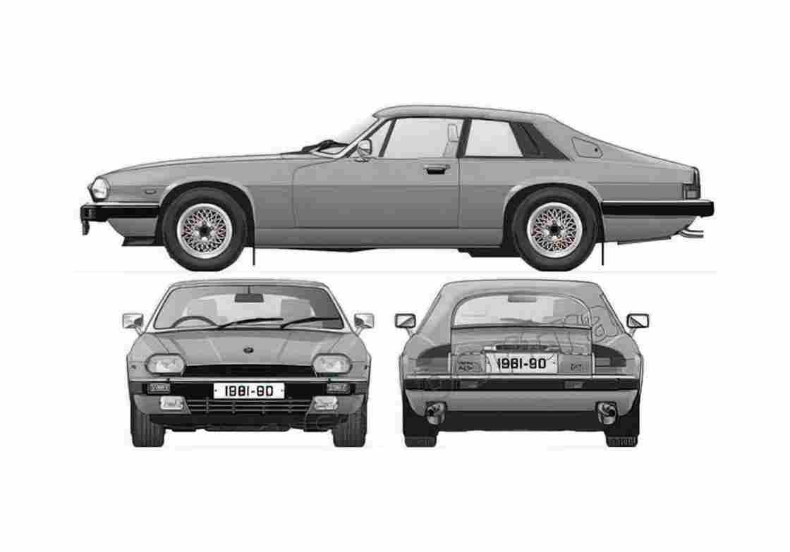 Blueprint Jaguar XJS 3.6 HE Coupe 1981 A4 Photo Print