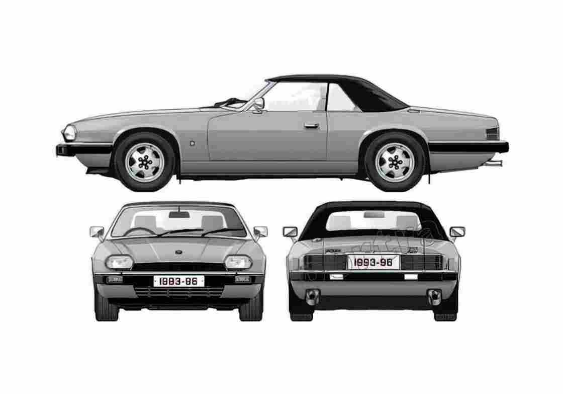 Blueprint Jaguar XJS 4.0 Convertible Cabriolet 1993 A4 Photo Print