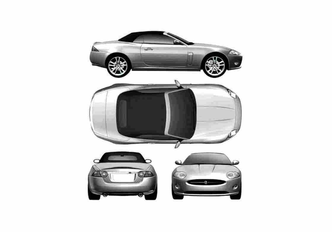 Blueprint Jaguar XK Convertible Cabriolet 2006 A4 Photo Print