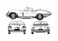 Blueprint Jaguar XK SS Roadster 1957 A4 Photo Print