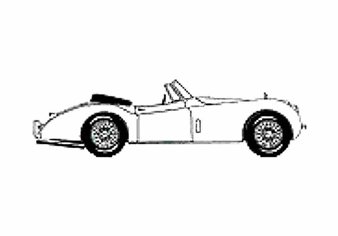 Blueprint Jaguar XK120 Drop Head Roadster 1950 A4 Photo Print