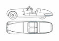 Blueprint Jaguar XK120 Roadster 1949 A4 Photo Print