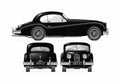 Blueprint Jaguar XK140 Coupe 1954 A4 Photo Print