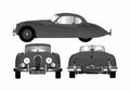 Blueprint Jaguar XK140 FHC Coupe 1954 A4 Photo Print