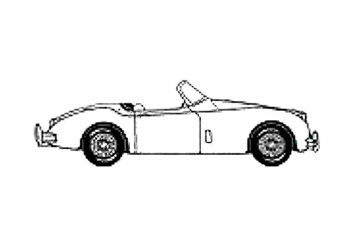 Blueprint Jaguar XK150 Cabriolet 1959 A4 Photo Print