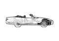 Blueprint Jaguar XK8 Cabriolet 2003 A4 Photo Print