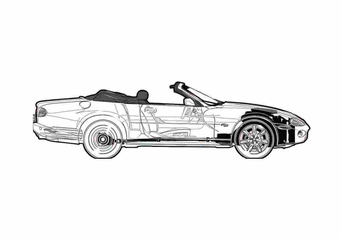 Blueprint Jaguar XK8 Cabriolet 2003 A4 Photo Print