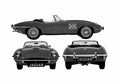 Blueprint Jaguar XKE Cabriolet 1961 A4 Photo Print