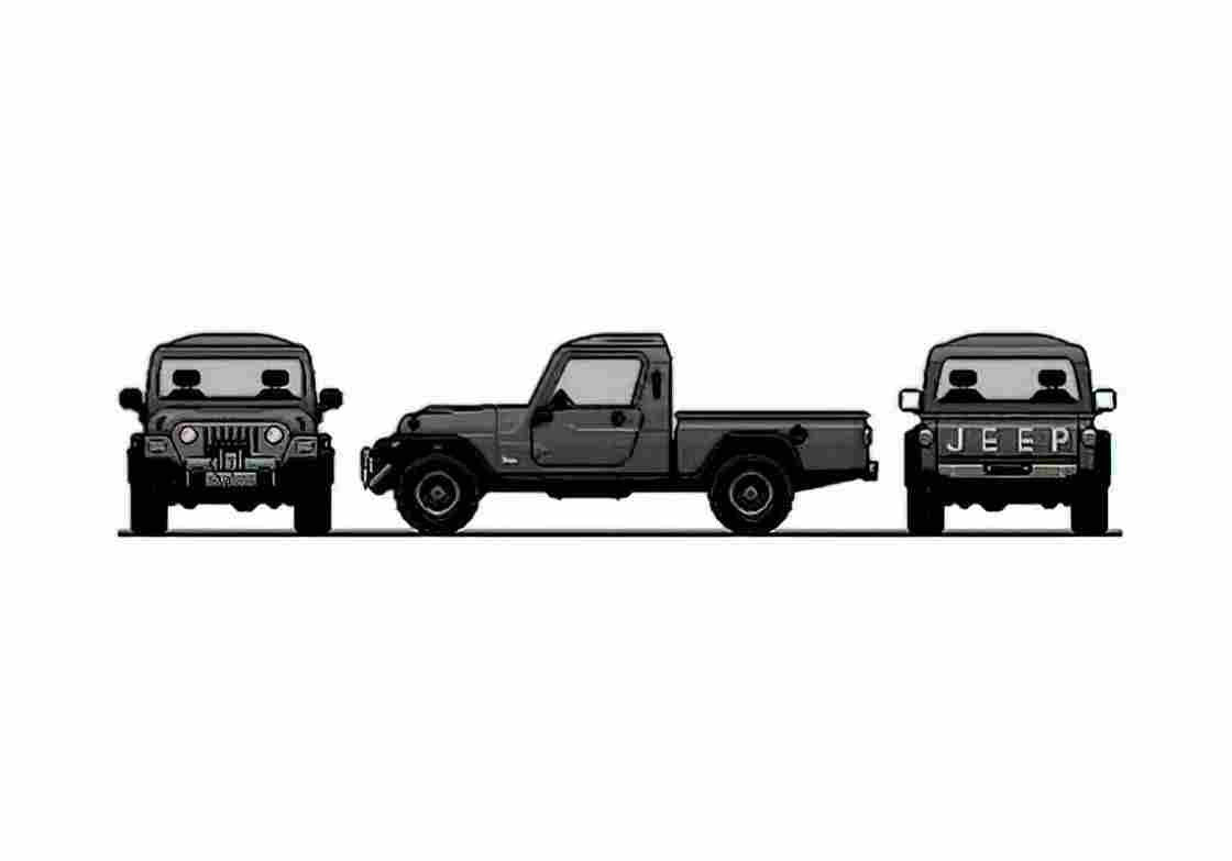 Blueprint Jeep CJ 10 Pick up 1981 A4 Photo Print
