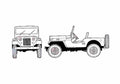 Blueprint Jeep CJ 3B Universal SUV 1954 A4 Photo Print