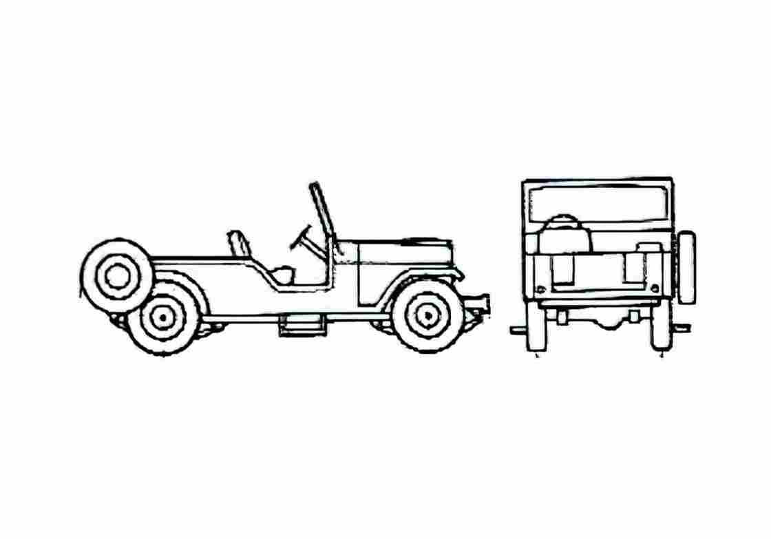 Blueprint Jeep CJ 6 SUV 1975 A4 Photo Print