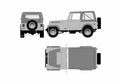 Blueprint Jeep CJ7 Renegade SUV 1977 A4 Photo Print