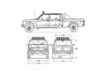 Blueprint Jeep Cherokee Pick up 1984 A4 Photo Print
