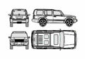 Blueprint Jeep Commander SUV 2006 A4 Photo Print