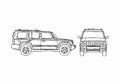 Blueprint Jeep Commander SUV 2007 A4 Photo Print