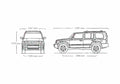 Blueprint Jeep Commander SUV 2008 A4 Photo Print