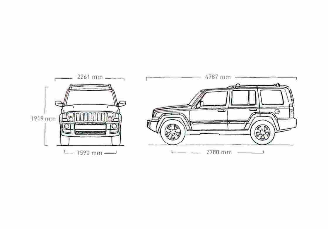 Blueprint Jeep Commander SUV 2008 A4 Photo Print
