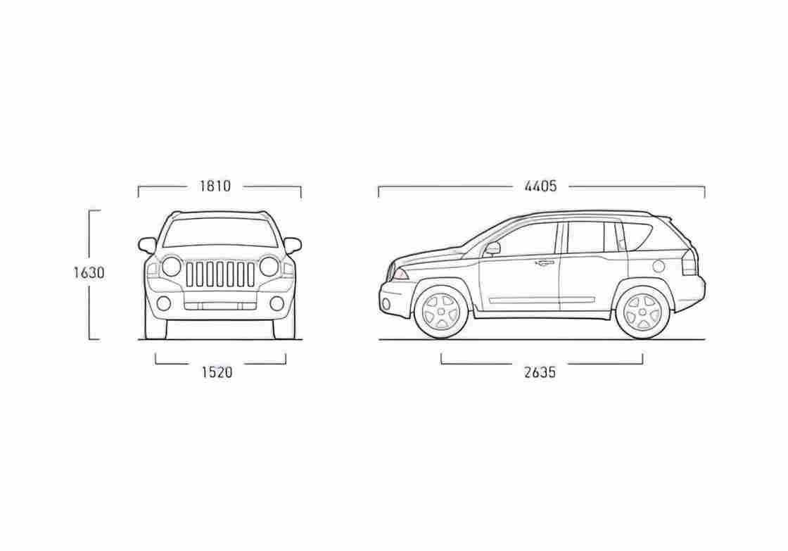 Blueprint Jeep Compass SUV 2007 A4 Photo Print