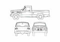 Blueprint Jeep Gladiator Pick up 1965 A4 Photo Print