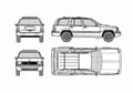 Blueprint Jeep Grand Cherokee SUV 1996 A4 Photo Print