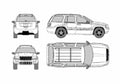Blueprint Jeep Grand Cherokee SUV 2001 A4 Photo Print