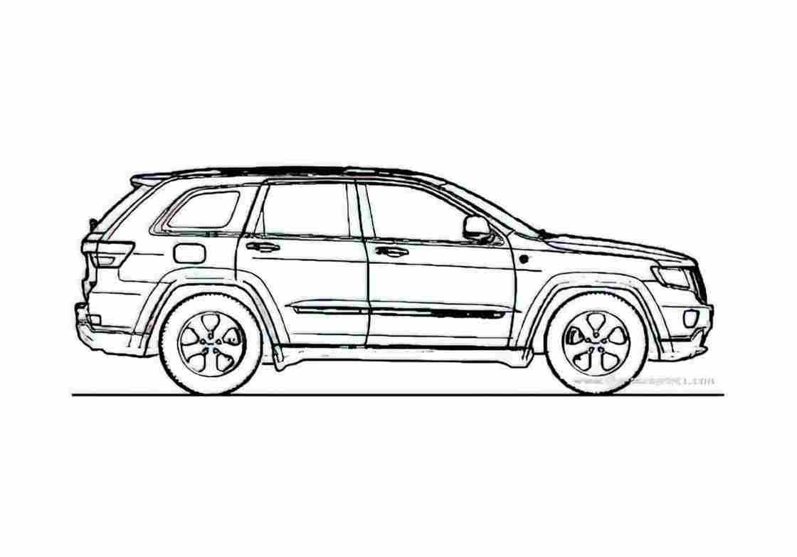 Blueprint Jeep Grand Cherokee SUV 2011 A4 Photo Print