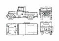 Blueprint Jeep IKA Pick up 1956 A4 Photo Print