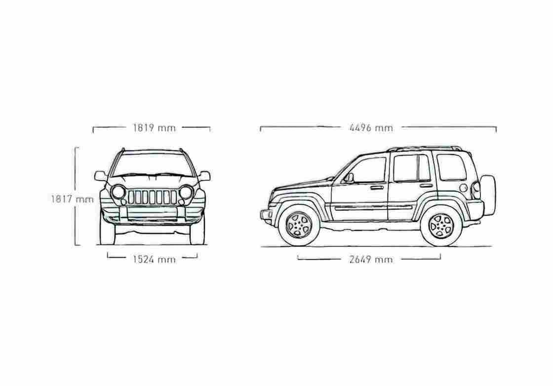 Blueprint Jeep Liberty SUV 2002 A4 Photo Print