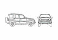 Blueprint Jeep Liberty SUV 2007 A4 Photo Print