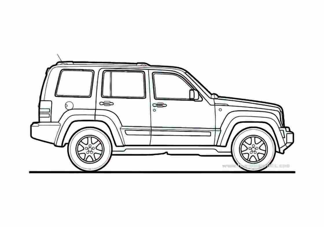 Blueprint Jeep Liberty SUV 2010 A4 Photo Print