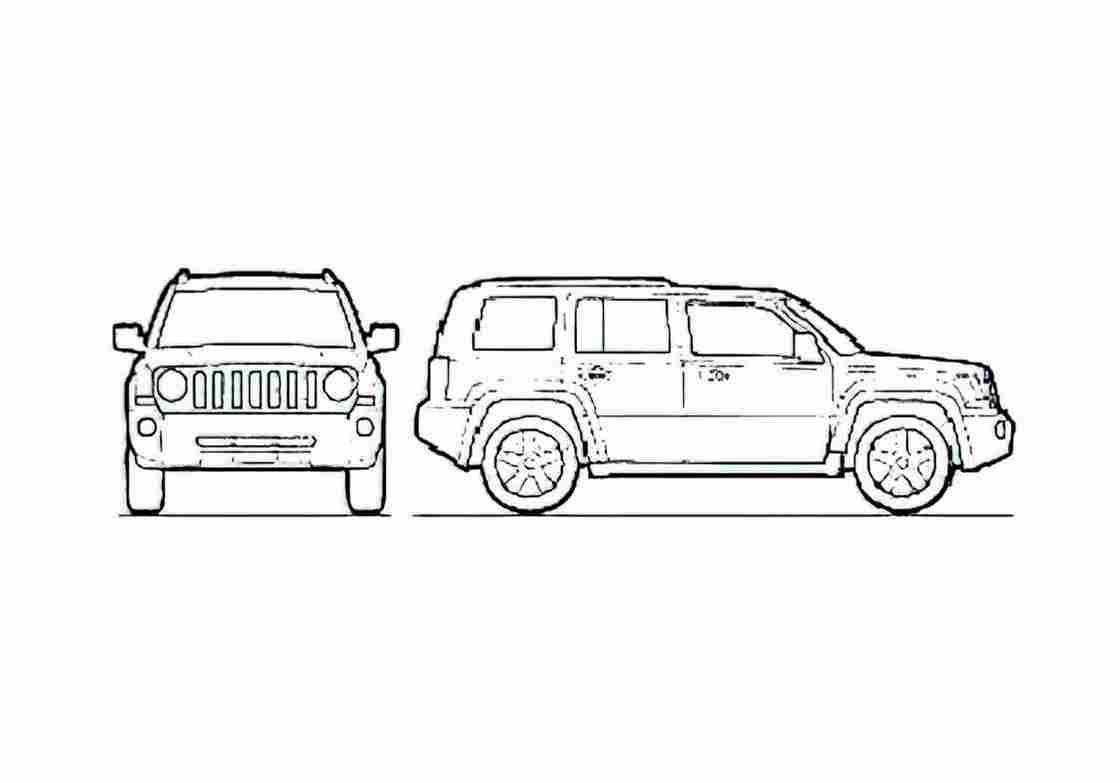 Blueprint Jeep Patriot SUV 2007 A4 Photo Print
