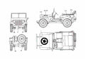 Blueprint Jeep Willys SUV 1942 A4 Photo Print