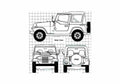 Blueprint Jeep Wrangler SUV 1987 A4 Photo Print