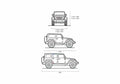 Blueprint Jeep Wrangler SUV 2007 A4 Photo Print