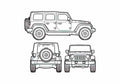 Blueprint Jeep Wrangler Unlimited SUV 2007 A4 Photo Print