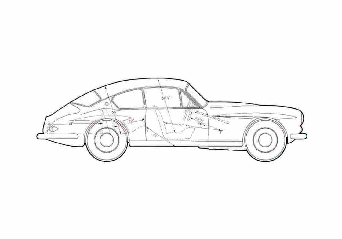 Blueprint Jensen 01 Coupe 1966 A4 Photo Print
